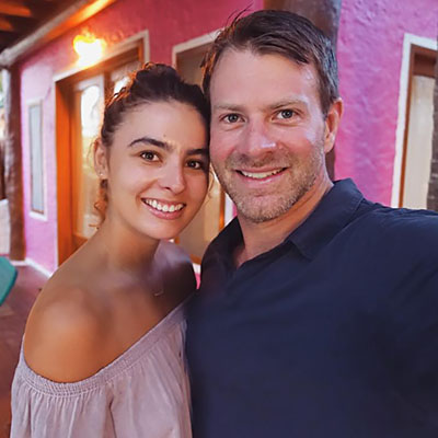 happy couple with russian woman